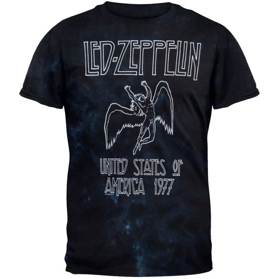 Led Zeppelin Men's USA Tour 1977 Tie Dye Short Sleeve T Shirt