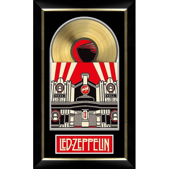 Led Zeppelin Mothership Music Cover Framed with Gold Vinyl