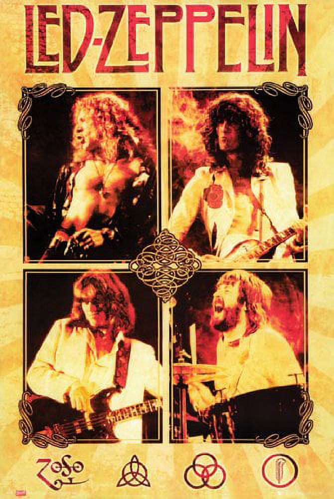 Led Zeppelin Art Print Poster Collage, 24x36 Inches, New - Walmart.com