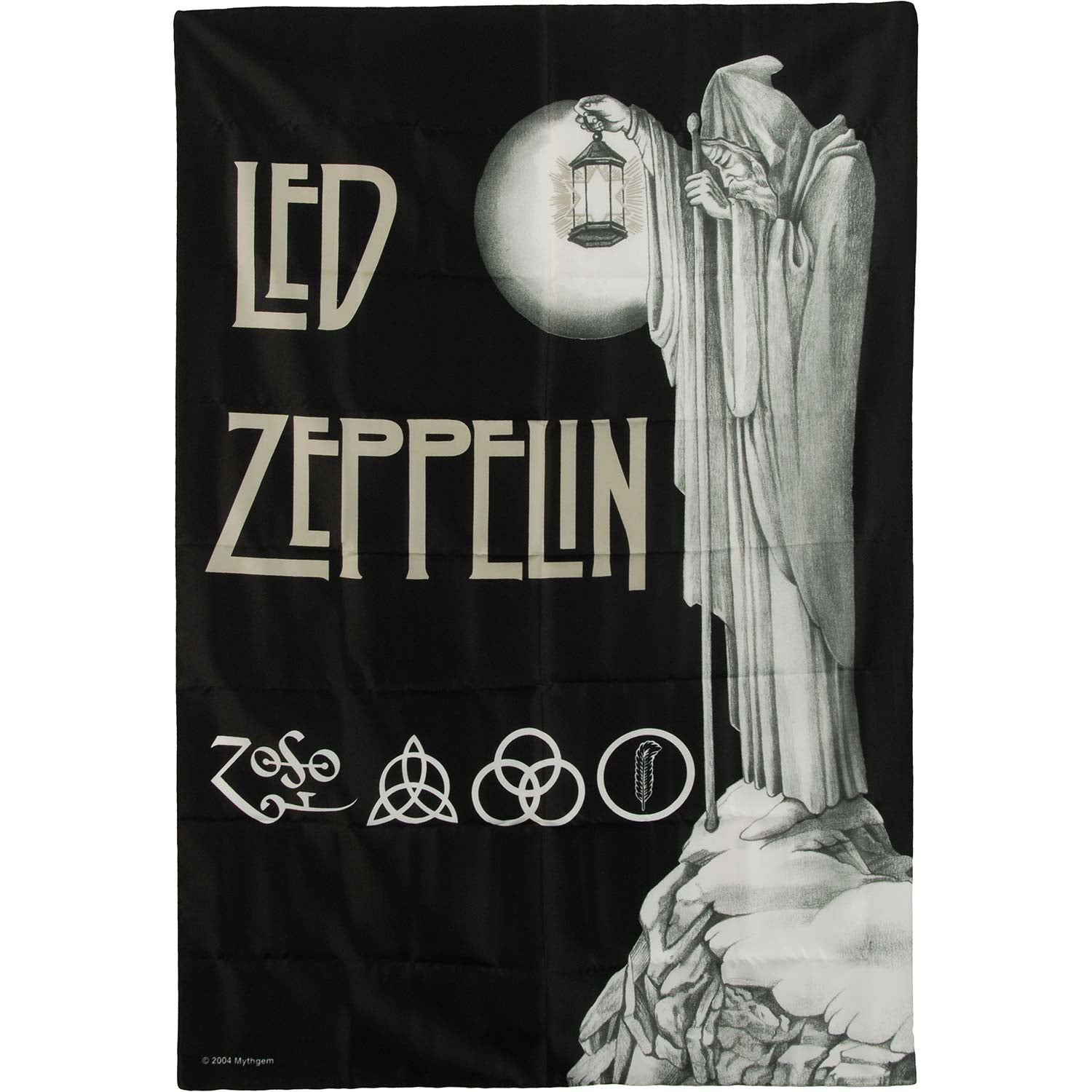 Led Zeppelin Black and White Polyester Fabric Poster Flag