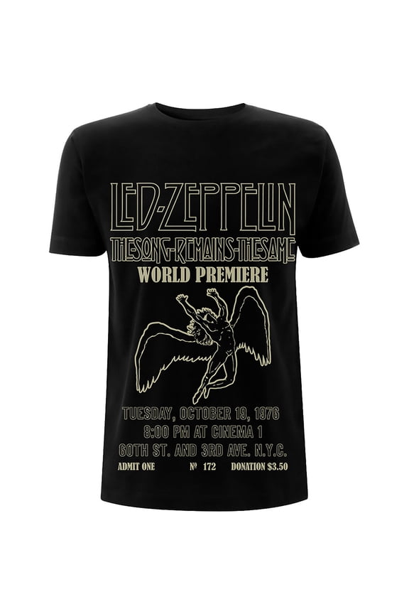 Led Zeppelin Unisex T-Shirt TSRTS World Premier (Large)