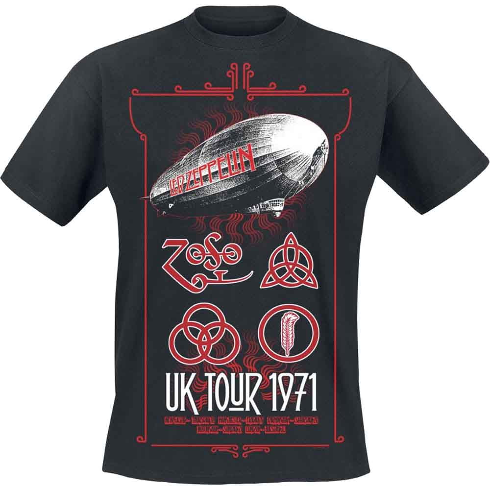 Led Zeppelin Icarus Stars Men's T-Shirt – Blue, Large, 100% Cotton Officially Licensed