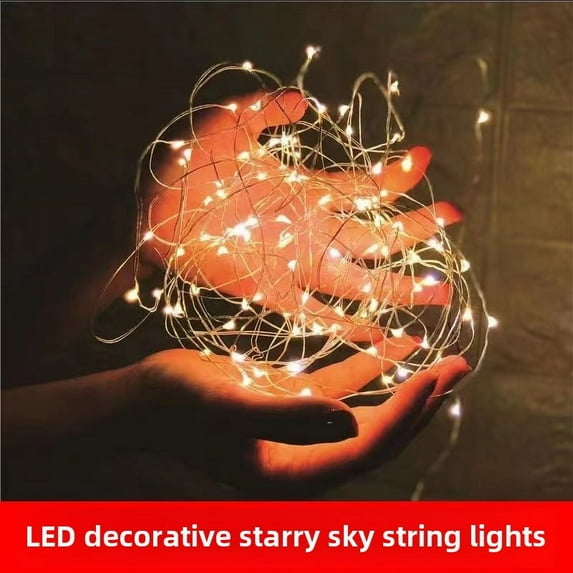 Led copper string light bouquet flower cake decoration atmosphere colored light bar small light string light line