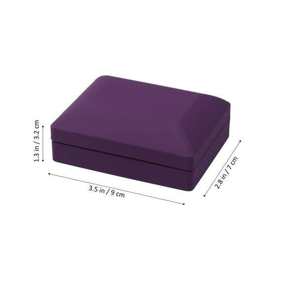 Led necklace box Creative LED Lighted Jewelry Gift Box Lighting Necklace Box Holder Pendant Case Exquisite Gift Container (Purple 7x9x3.2cm)