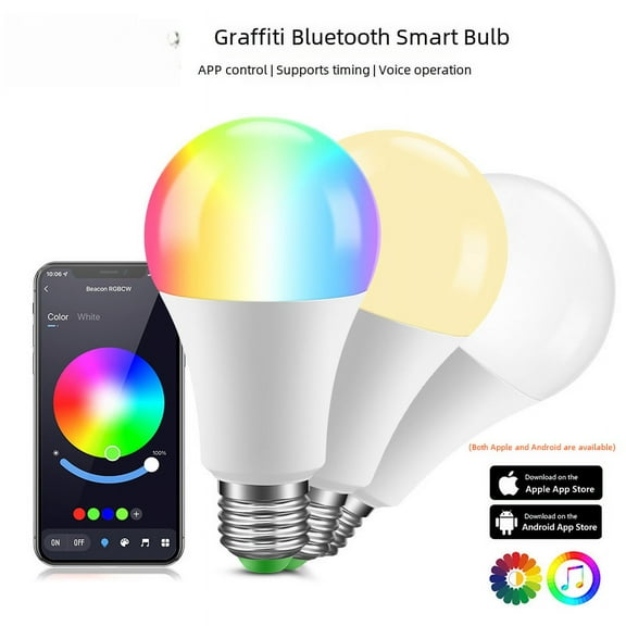 Led smart bulb app control RGB bulb lamp graffiti household 9W color changing lamp E27 Bluetooth bulb wholesale