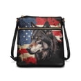 thumbnail image 1 of LedBack American Flag Wolf Print Women Hobo Purse Crossbody Leather Satchel Bag Multi Pocket Shoulder Handbag Sling Messenger Bag for Travel Daily Use, Red, 1 of 7