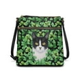 thumbnail image 1 of LedBack Cat Print Leather Crossbody Satchel Purse Zipper St. Patrick's Day Hobo Bag with Adjustable Strap, Large Shoulder Handbag Clutch Purse Messenger Bag for Women Lady, Green, 1 of 7