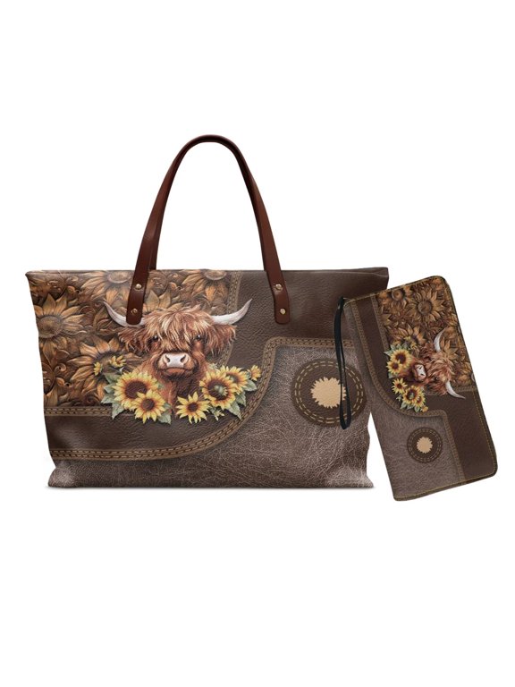 Dragon Rose Printed Top Handle Handbag Lightweight Tote Bag Pu Leather Handbag and Wallet Set for Women Ladies Waterproof Shoulder Bag Clutch, Green