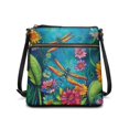 thumbnail image 1 of LedBack Dragonfly Flower Leather Shoulder Bag for Women Crossbody Satchel Purses Sling Hobo Bag Women Shoulder Handbag for Travel Shopping Work, Blue, 1 of 7