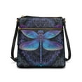 thumbnail image 1 of LedBack Dragonfly Print Leather Women Crossbody Satchel Bag Portable Mandala Flower Shoulder Handbag with Adjustable Strap Zipper Hobo Bag Cross Body Bag with Multi Pocket, Blue, 1 of 7