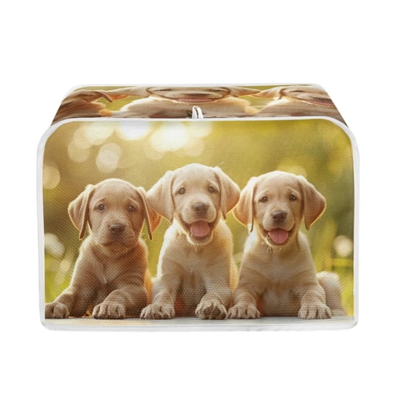 LedBack Labrador Dog Print Toaster Dust Cover, Universal Toaster Cover Fits Most Standard 4 Slice Toasters, Dust-proof Bread Maker Cover for Kitchen, Machine Washable