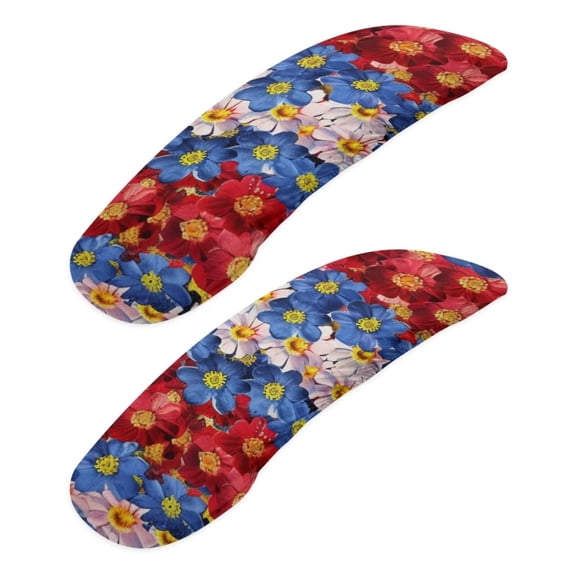 LedBack Office Chair Arm Covers Flowers Print Chair Armrest Covers, Removable Stretch Office Chair Armrest Cover, Washable Computer Chair Arm Protectors for Office Chairs, 2Pcs/Set