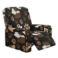 thumbnail image 1 of LedBack Paw Print Stretch Recliner Slipcovers Non Slip Reclining Slipcovers Couch Cover 4 Pieces Lazy Boy Chair Covers with Pockets for Living Room, 1 of 8
