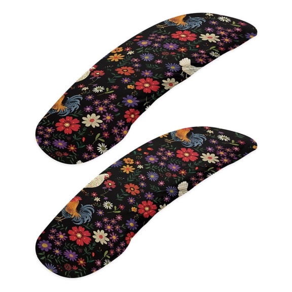 LedBack Rooster Flower Print Chair Armrest Covers for Office Chair, Stretchy Soft Polyester Comfy Office Chair Armrest Protector, Desk Chair Computer Chair Armrest Covers, Set of 2