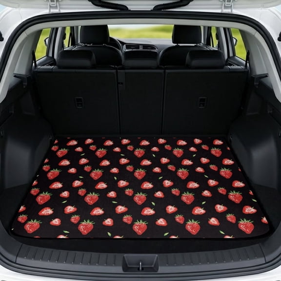 LedBack Strawberry Print Car Trunk Mat Non-Slip Backing Trunk Carpet Liner 29" x 39" Heavy Duty Rear Cargo Mat Suitable for Most Car Models, Universal Size