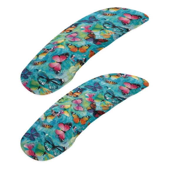 LedBack Watercolor Butterfly Printed Office Chair Armrest Covers, 2 Pieces Chair Arms Protector Comfy Stretch Armrest Covers Skin Friendly Office Chair Armrest Slipcovers