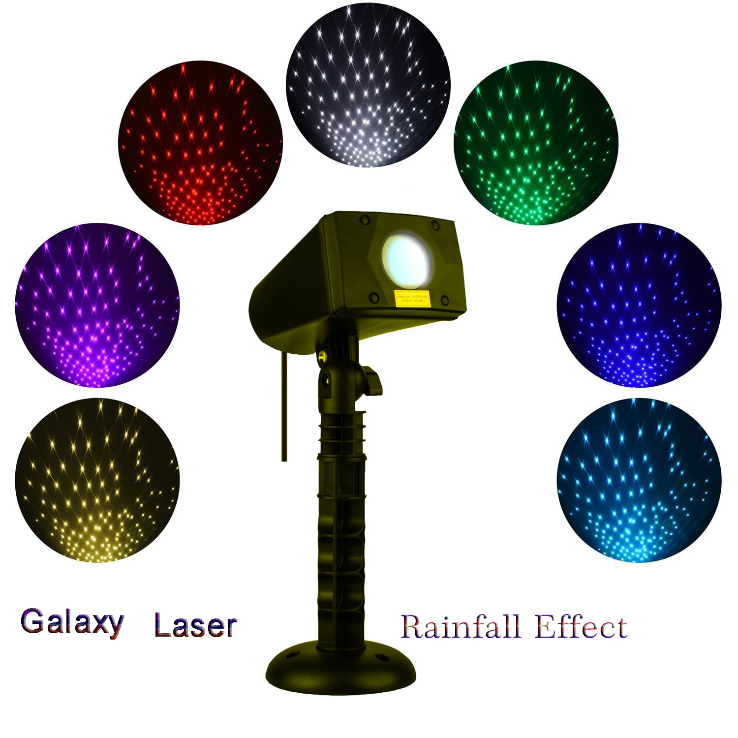 LedMAll® Motion Snow Fall Full Spectrum Star Effects 7 Color White
