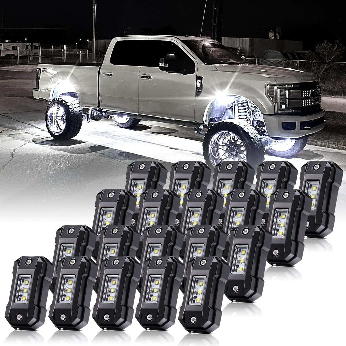 R4 Led LedNenon R4 LED White RE32 Rock Lights 20Pods Super Bright 6000K ...