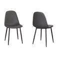 thumbnail image 1 of Leda Faux Leather Charcoal Gray Dining Chairs Black Legs Set of 2, 1 of 5