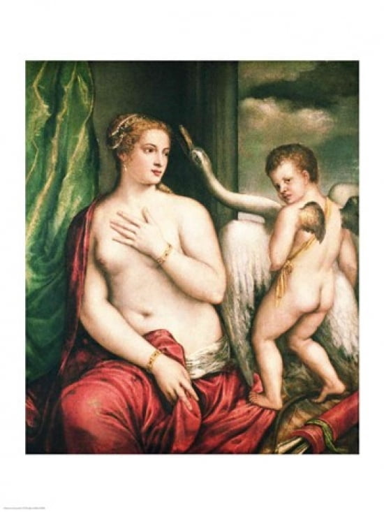 Leda and the Swan Canvas Art - Titian (24 x 36)