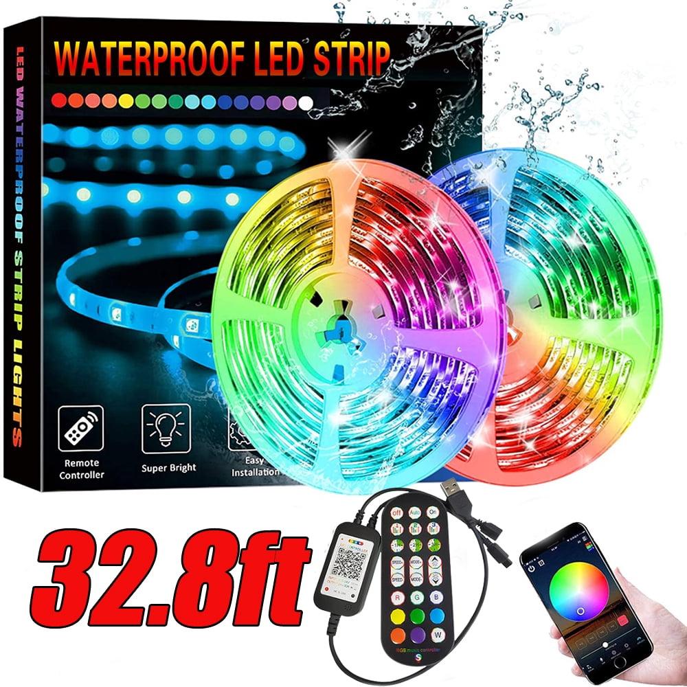 Lepro RGB LED Strip Lights, Christmas Decor, 16.4ft Flexible LED Light  Strip, 5050 SMD LED, Color Changing Rope Light with Remote Controller and  24V