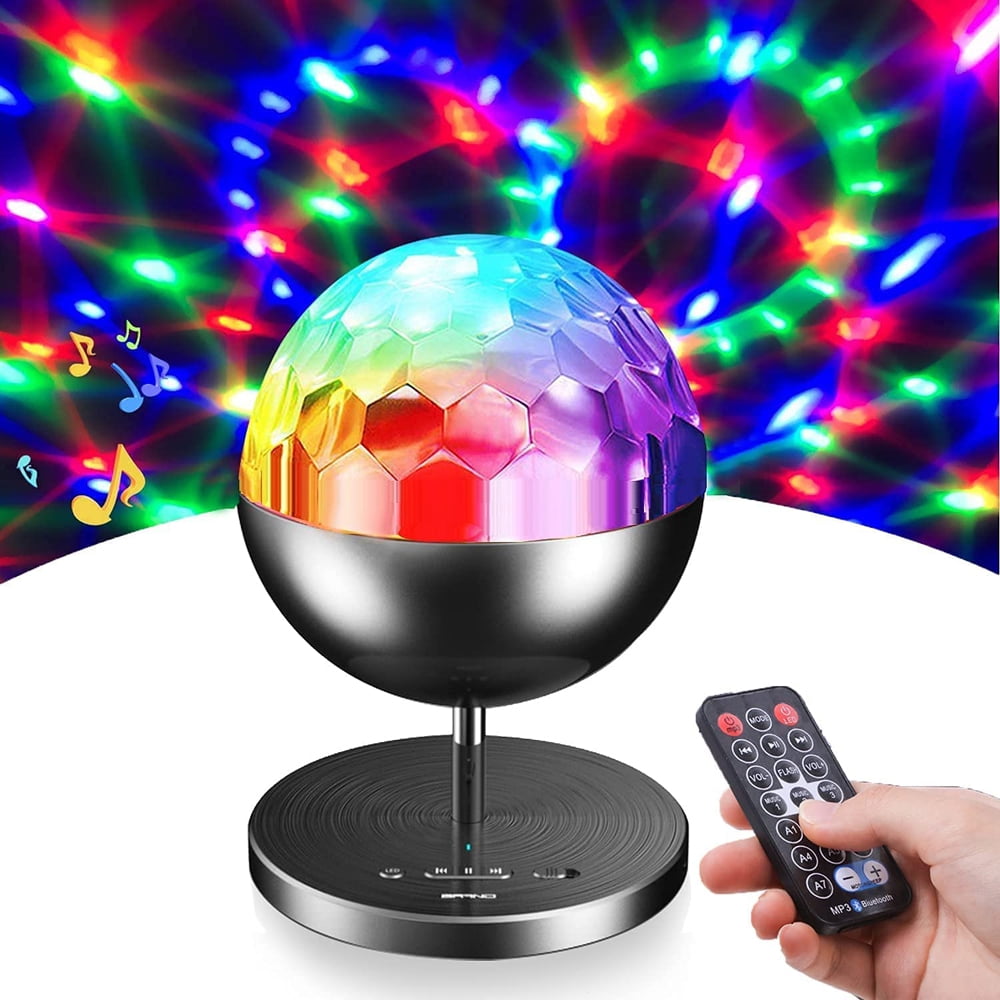 Ledander Disco Ball Party Light with Speaker, Portable Rotating Light Voice  Controlled LED Strobe Light for Car Home Room Party