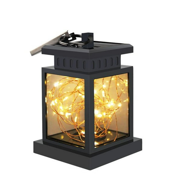 Ledander Solar Lights Outdoor Hanging Solar Lantern , Solar Garden Lights for Patio Landscape Yard, Warm White star - 4 Pack