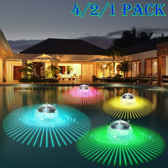 Ledander Solar RGB Color Changing LED Floating Pool Light Ball, 2 Pack
