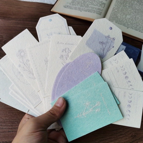 Ledeak 30 Sheets/pack, Retro Plant Flower Sticky Notes - Fun And Functional Hand Account Decor Card