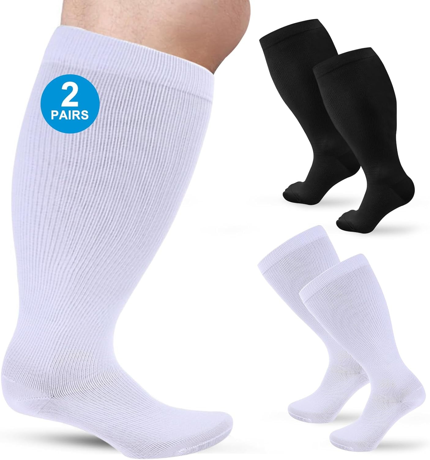 Ledeak Diabetic Socks 2 Pairs Extra Wide Bariatric Socks NonBinding