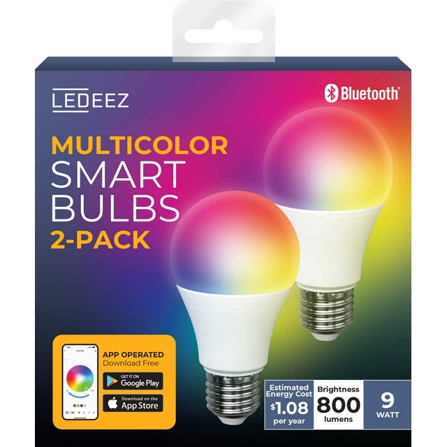 Ledeez 9W Multicolor General Purpose Smart Light Bulbs, Dimmable & App