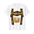 thumbnail image 1 of Lederhosen Suspenders Oktoberfest Bavarian Munich Beer Mens White T-Shirt Short Sleeve Tee, 1 of 5