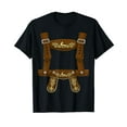 thumbnail image 1 of Lederhosen Suspenders Oktoberfest costume Bavarian Beer men Cotton Black T-Shirt, 1 of 5
