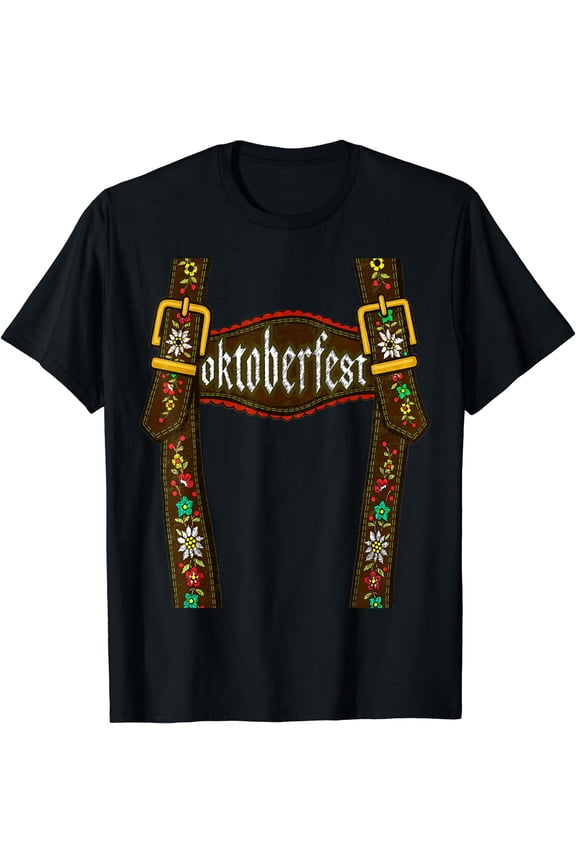 Lederhosen Suspenders Tee Oktoberfest Bavarian Munich Beer T-Shirt