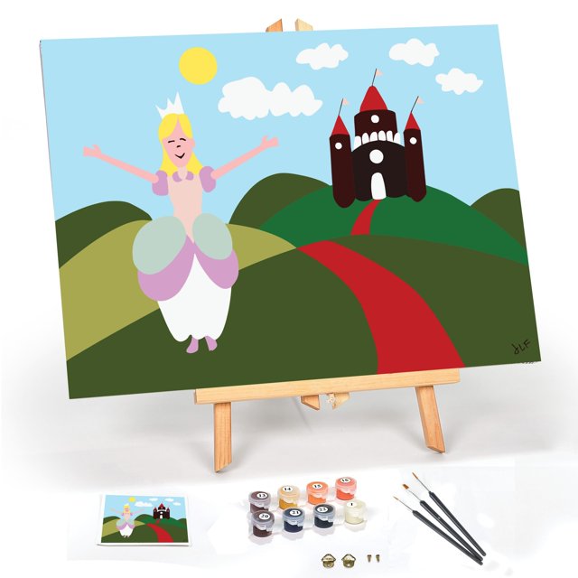 Ledgebay Beginners Paint by Number Kit PBN Art Set with Wood Handle