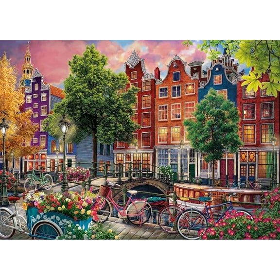 Ledgebay Paint by Number for Adults,Unframed(Beautiful Sunset in Amsterdam)