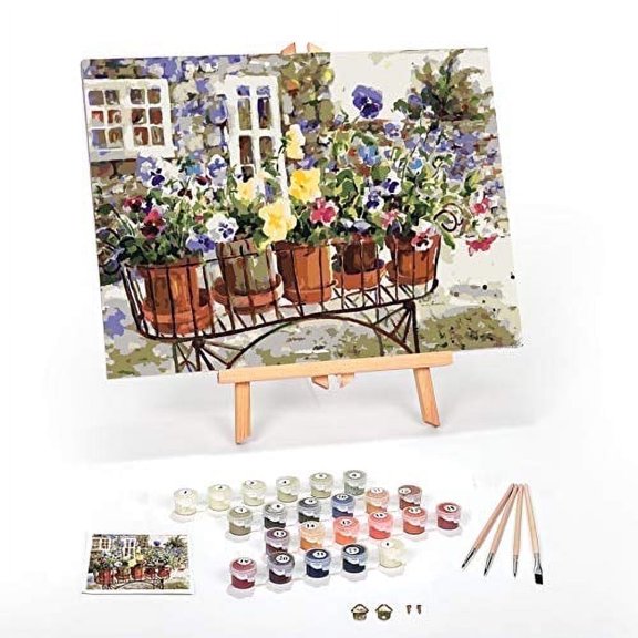 Ledgebay Paint by Number for Adults Crafts for Adults(Rita Pansies)