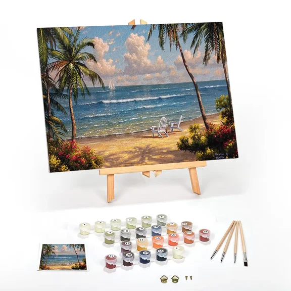 Ledgebay Paint by Number for Adults Crafts for Adults(Seaside Paradise)
