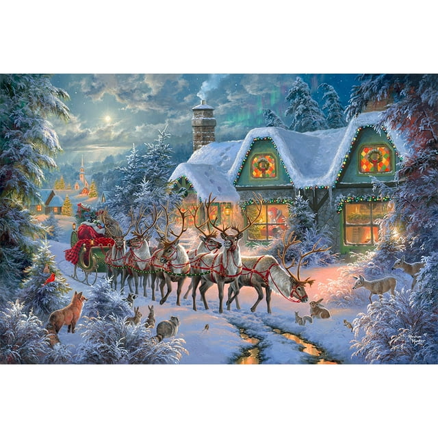 "Ledgebay DIY Paint by Numbers for Adults Acrylic Paint & Brushes Included Christmas Magic