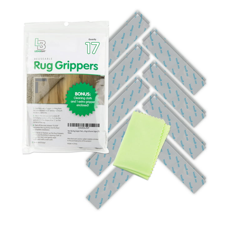 Reusable & Washable Rug Grippers - Keep Area Rugs Flat On Hardwood