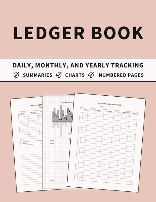 Ledger Book Accounting Ledger and Bookkeeping Log Book for Daily, Monthly, and Yearly Tracking