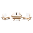 thumbnail image 1 of Ledger Outdoor 4 Seater Acacia Wood Chat Set, Teak and White, 1 of 22