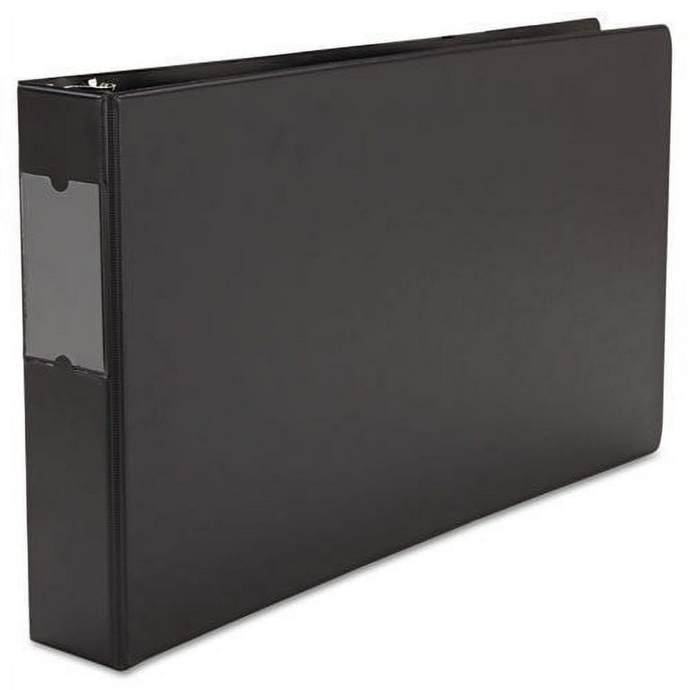 Ledger-Size Round 3-Ring Binder with Label Holder, 2 Capacity