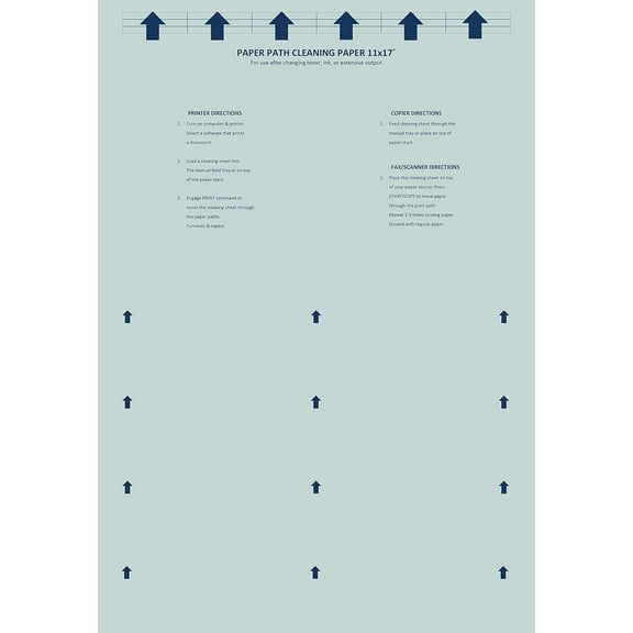 Ledger/Tabloid Size Laser & Inkjet Printer Cleaning Sheet (11 x 17 Inches) 5 Sheets