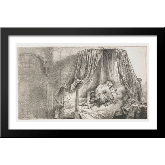 Ledikant 40x26 Large Black Wood Framed Print Art by Rembrandt