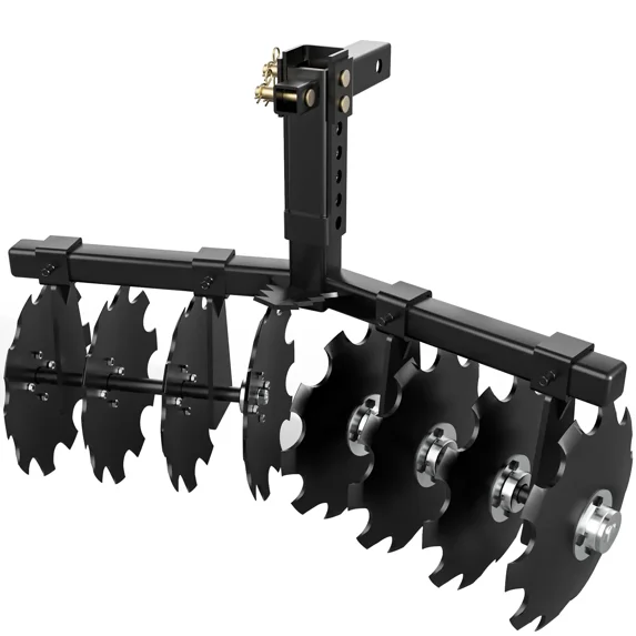RVNI 32" Cut Width Disc Plow Harrow With 2" Receiver Hitch Mount Pull Behind Tiller for ATVs & UTVs Heavy