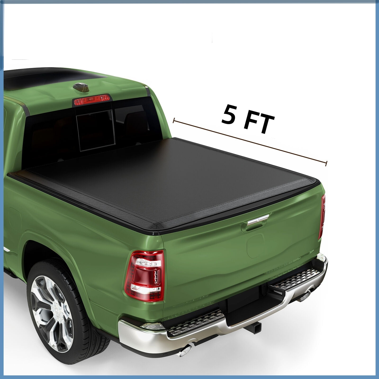 Ledkingdomus 5 ft Bed Soft 3 Fold Truck Bed Tonneau Cover