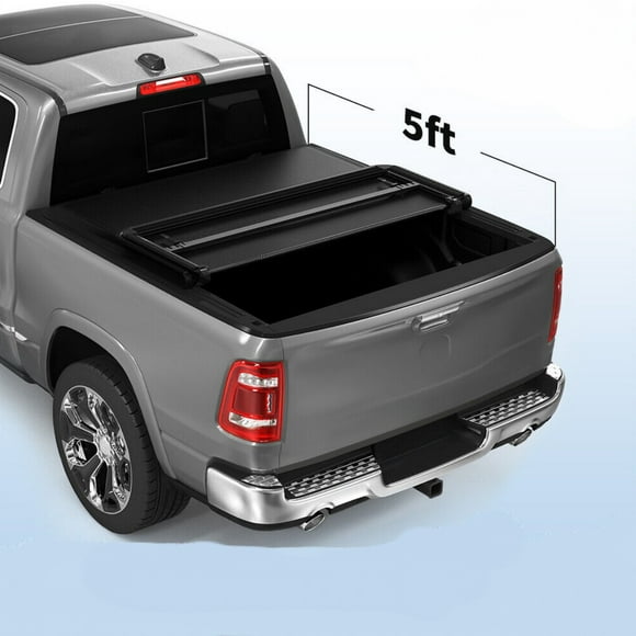 Ledkingdomus 5ft Soft Tri fold Truck Bed Tonneau Cover for 2015-2023 Chevy Colorado/GMC Canyon with lamp