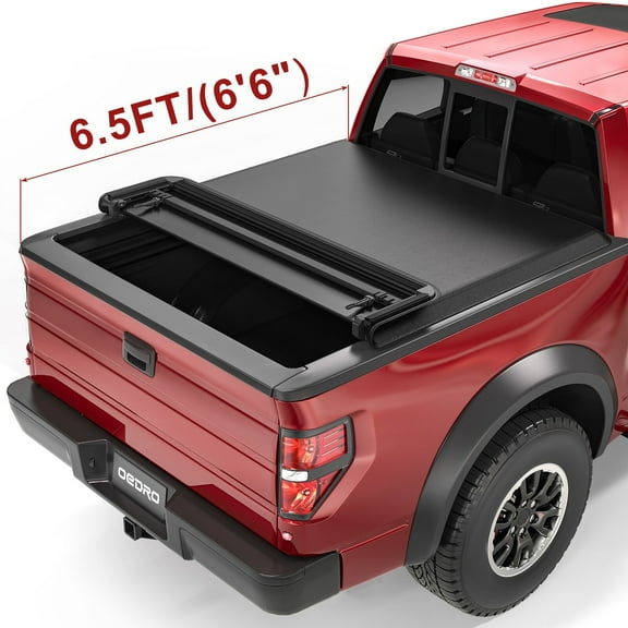 RVNI 6.6 ft Four Fold Tonneau Cover Soft Truck Bed Covers for 2009-2014 Ford F-150 F150 Styleside