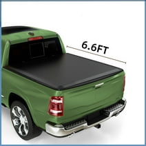 Ledkingdomus 6.6ft Bed Soft Tri-fold Truck Bed Tonneau Cover compatible with 2019-2024 Chevy Silverado/GMC 1500